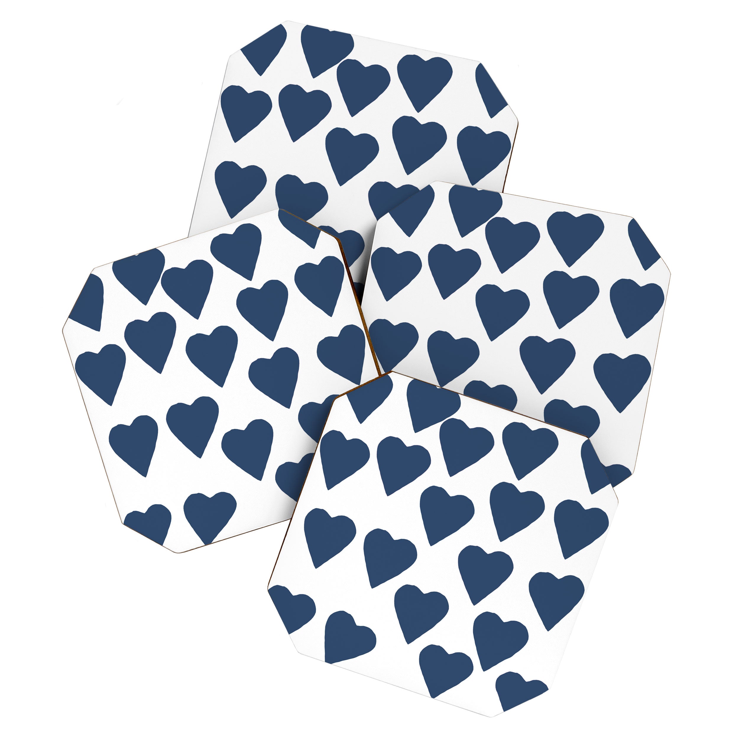 Hearts Navy Coaster Gallery Image 1