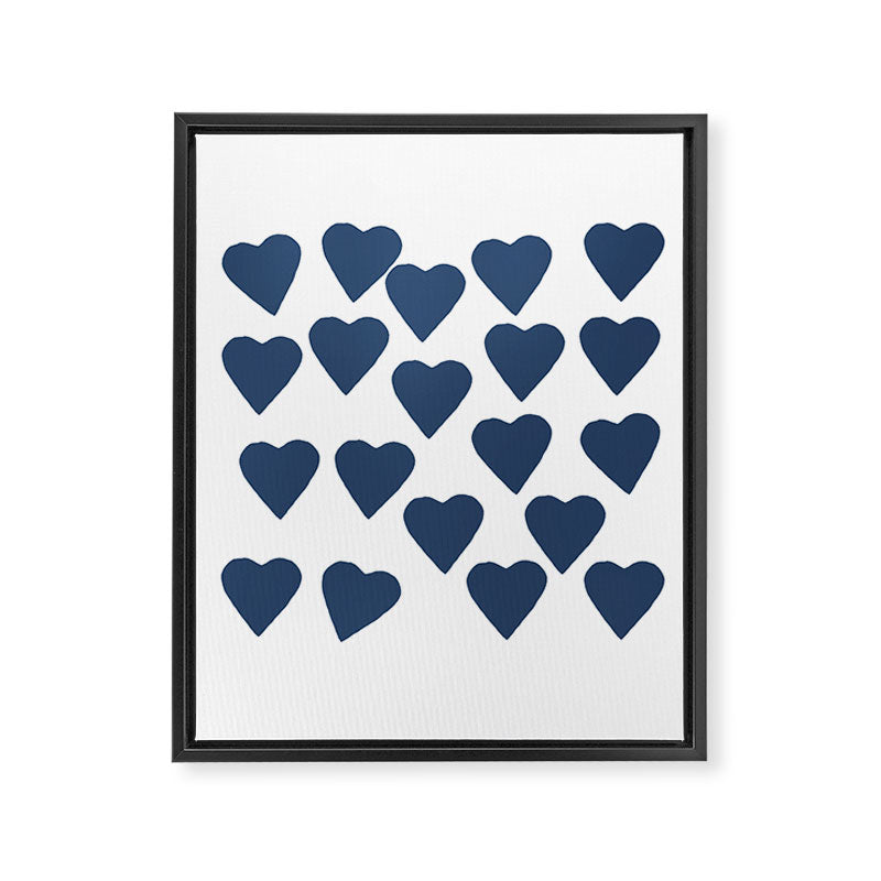 Hearts Navy Framed Canvas Print Gallery Image 8