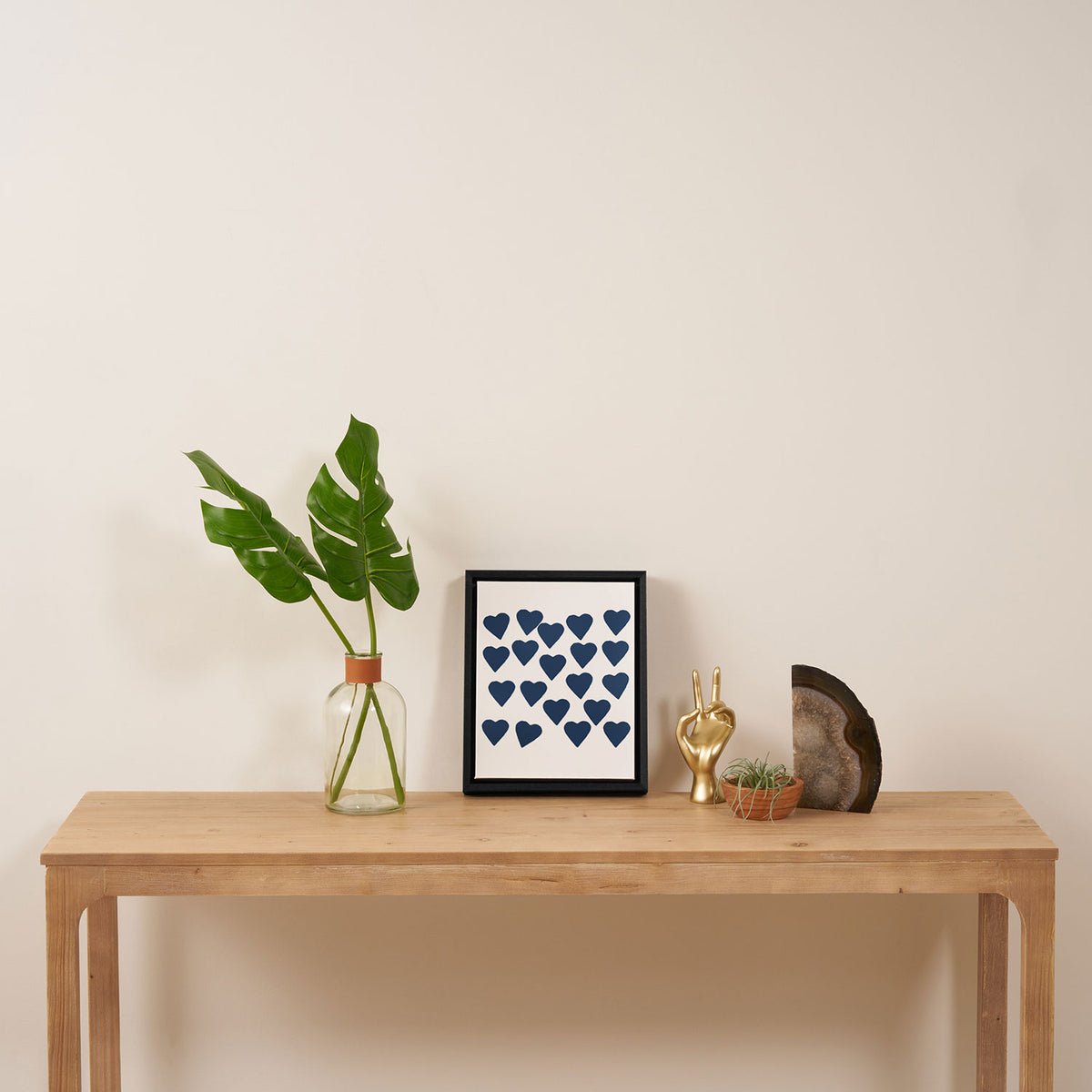 Hearts Navy Framed Canvas Print Gallery Image 4