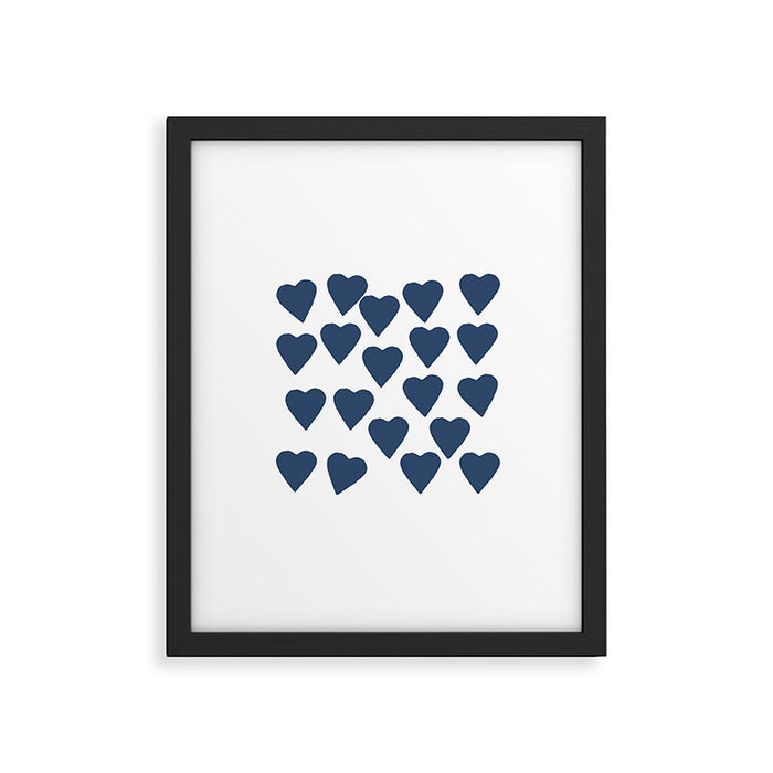Hearts Navy Framed Art Print Gallery Image 1