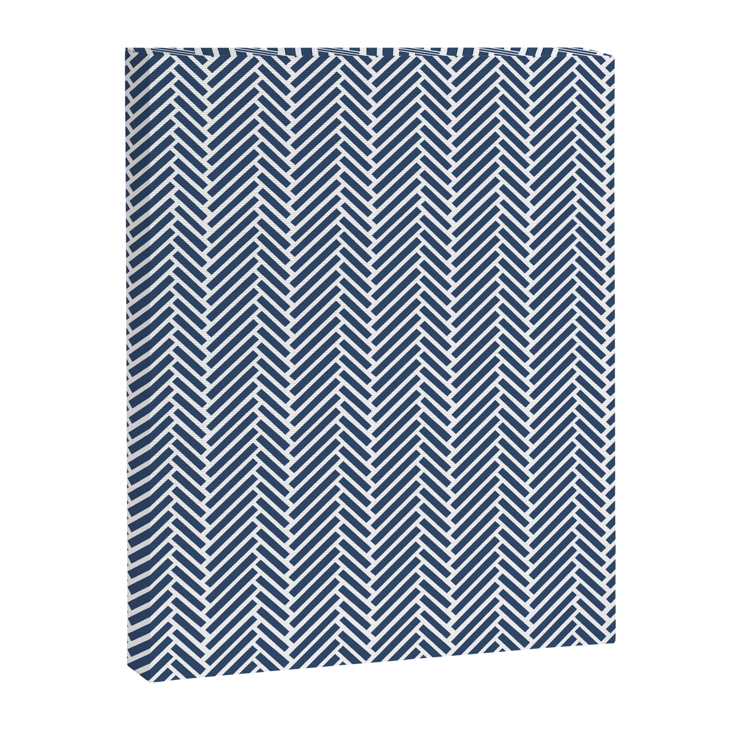 Herringbone Navy Blue Canvas Print Gallery Image 8