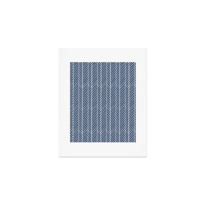 Herringbone Navy Blue Art Print Gallery Image 1