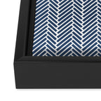 Herringbone Navy Blue Framed Canvas Print Gallery Image 3