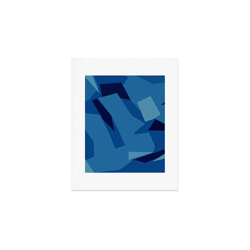 Peckham Blue Abstract Map Art Print Gallery Image 1