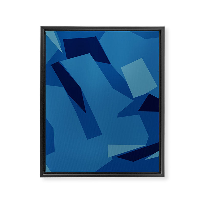 Peckham Blue Abstract Map Framed Canvas Print Gallery Image 8