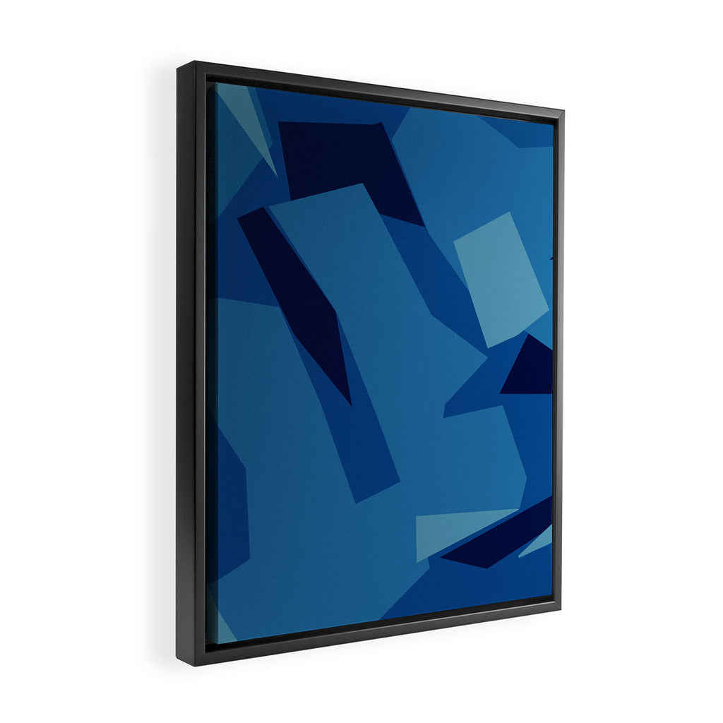 Peckham Blue Abstract Map Framed Canvas Print Gallery Image 2