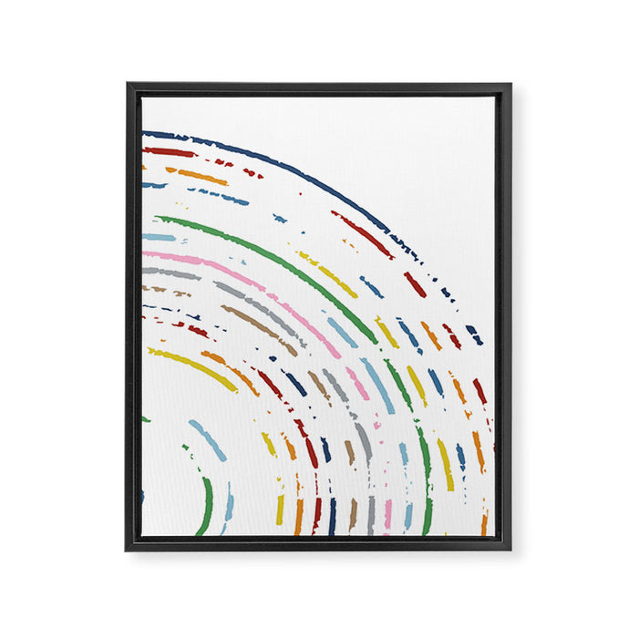 Rainbow Part Disc Framed Canvas Print Gallery Image 1