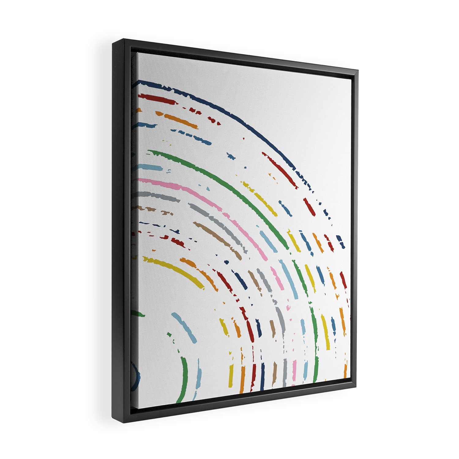 Rainbow Part Disc Framed Canvas Print Gallery Image 2