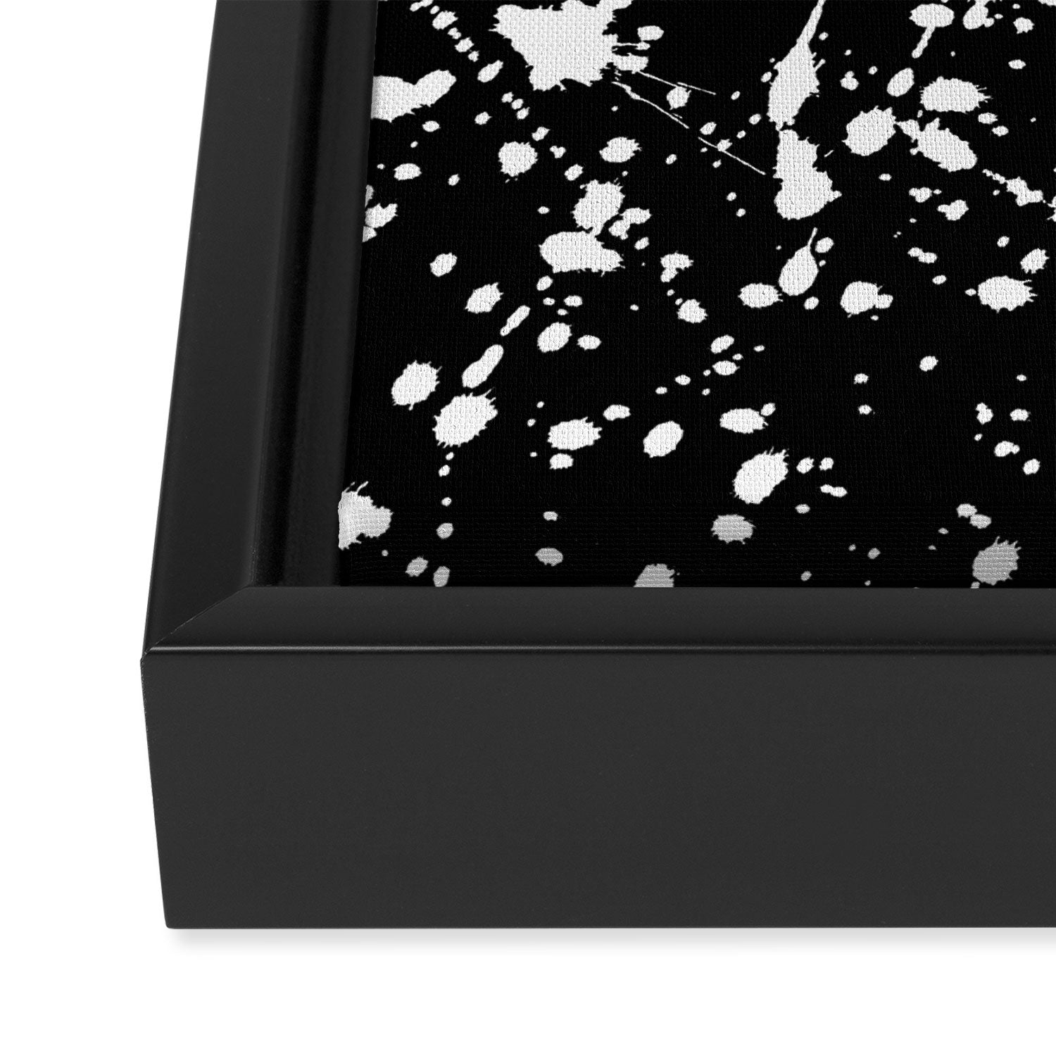 Splat Black Framed Canvas Print Gallery Image 3