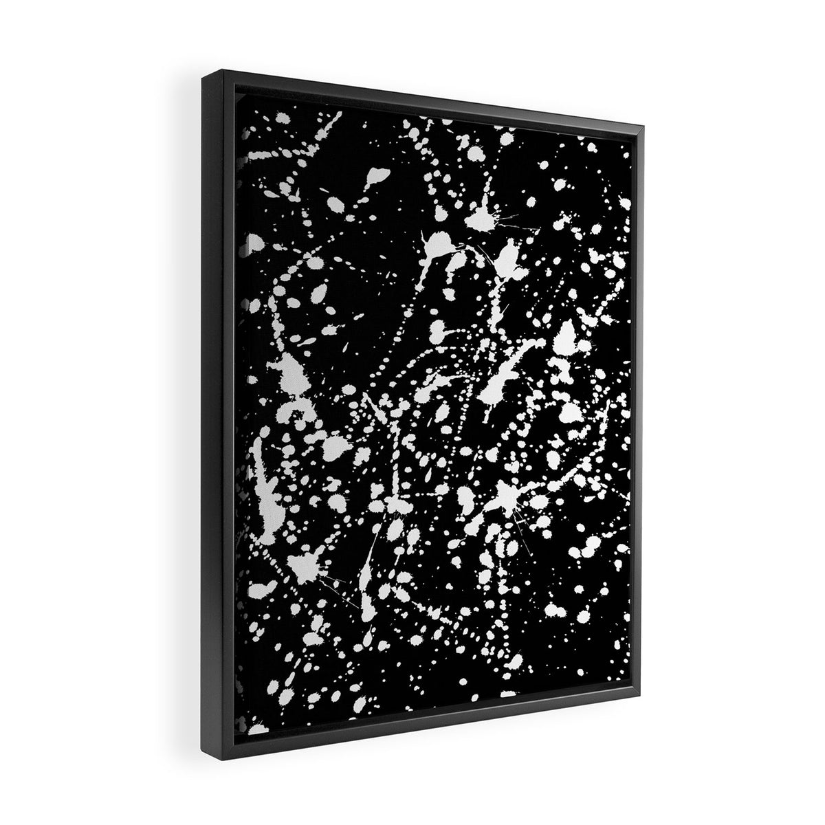 Splat Black Framed Canvas Print Gallery Image 2