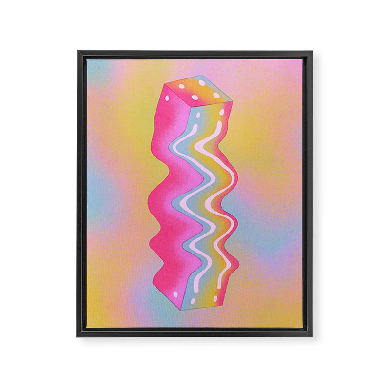 Cube in Full Color Framed Canvas Print Gallery Image 6