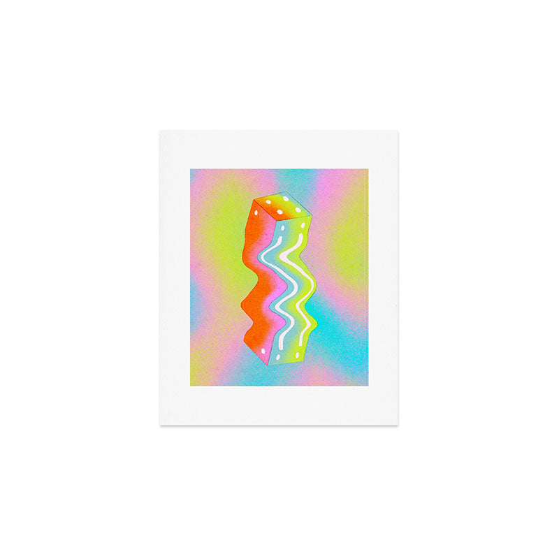 Cube in Neons Art Print Gallery Image 1