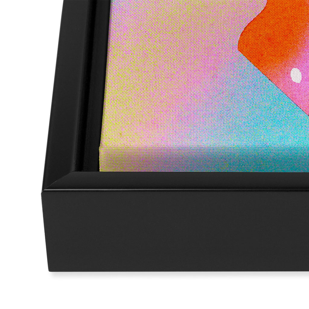 Cube in Neons Framed Canvas Print Gallery Image 3