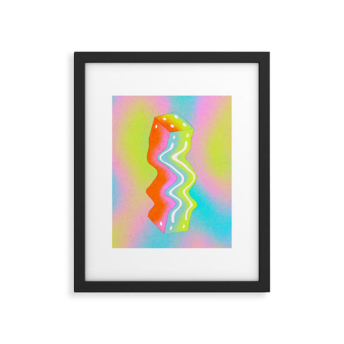 Cube in Neons Framed Art Print Gallery Image 1