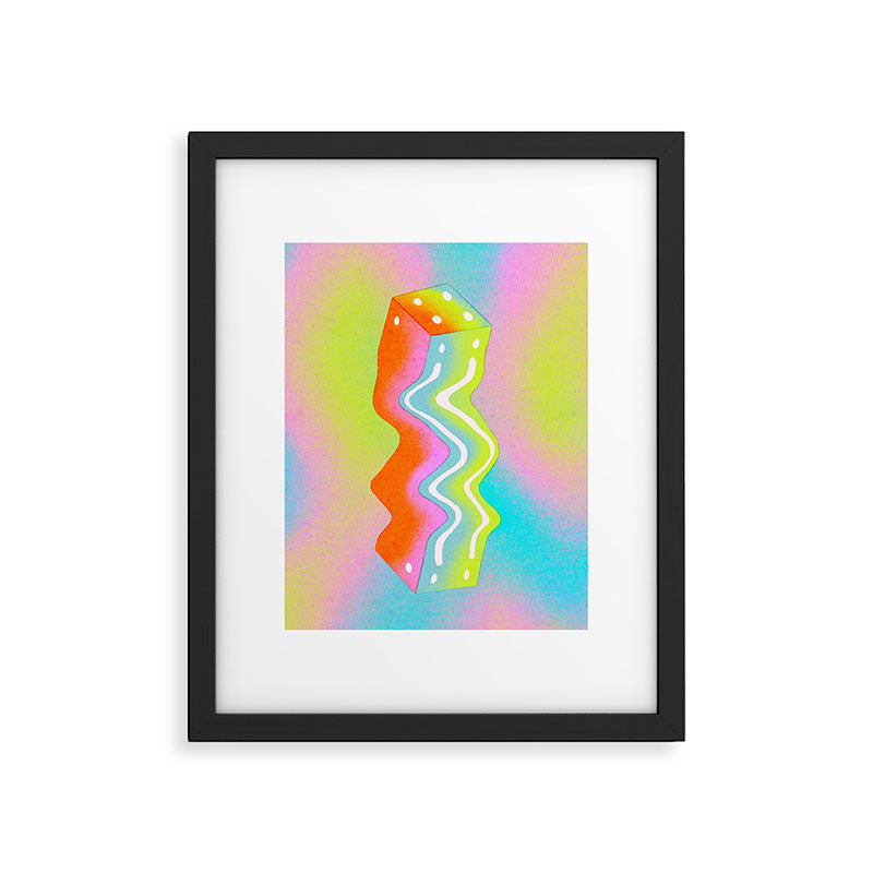 Cube in Neons Framed Art Print Gallery Image 6