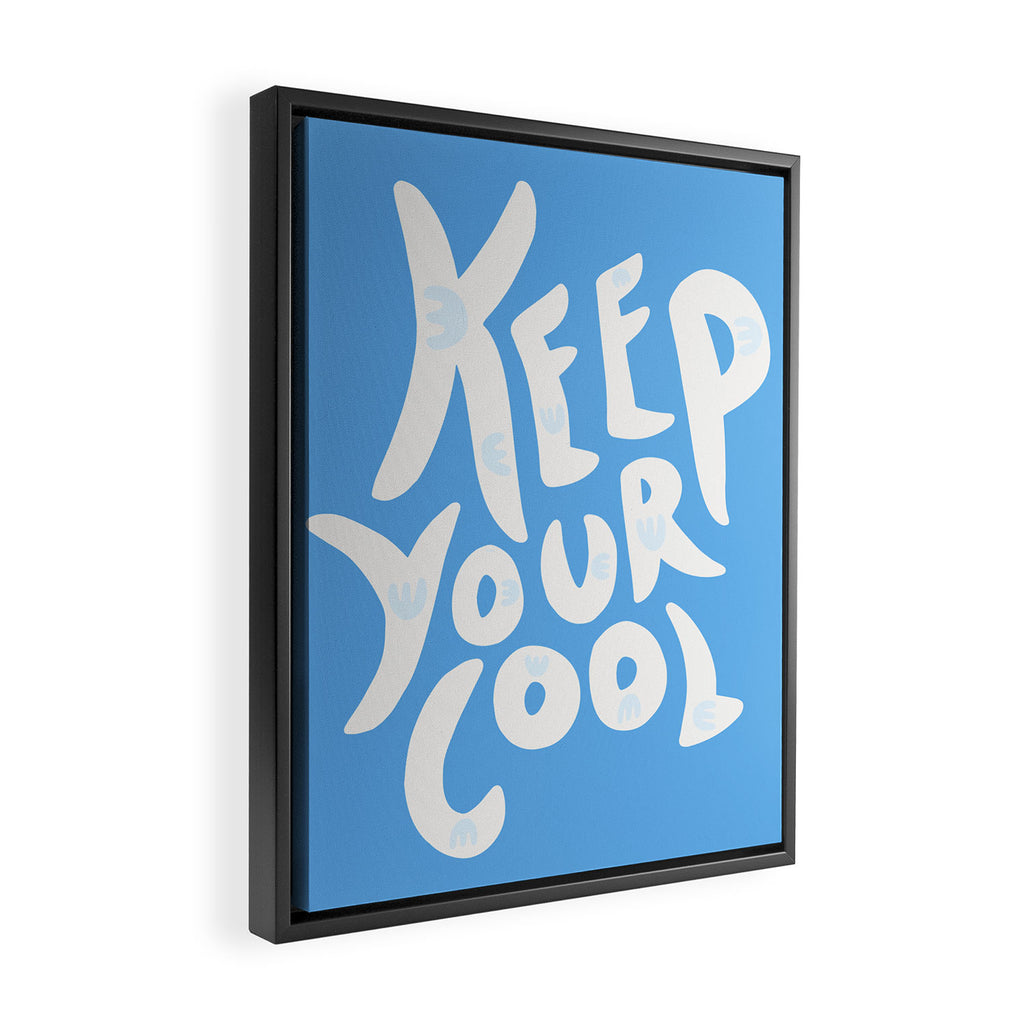 Keep Your Cool in Blue Framed Canvas Print Gallery Image 2