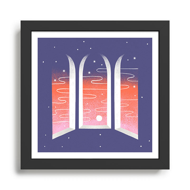 Sunset Through Windows Framed Art Print Gallery Image 1
