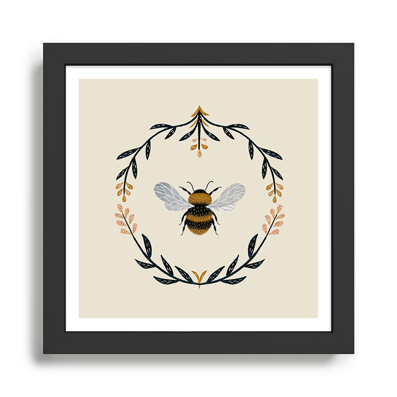 Ode to the Bumblebee (in cream) Framed Art Print Gallery Image 1
