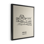 Arches National Park Black on Cream Framed Canvas Print Gallery Image 2