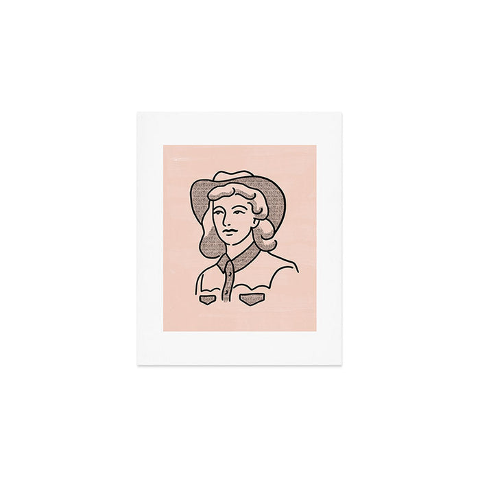 Cowgirl in Dusty Pink Art Print Gallery Image 1