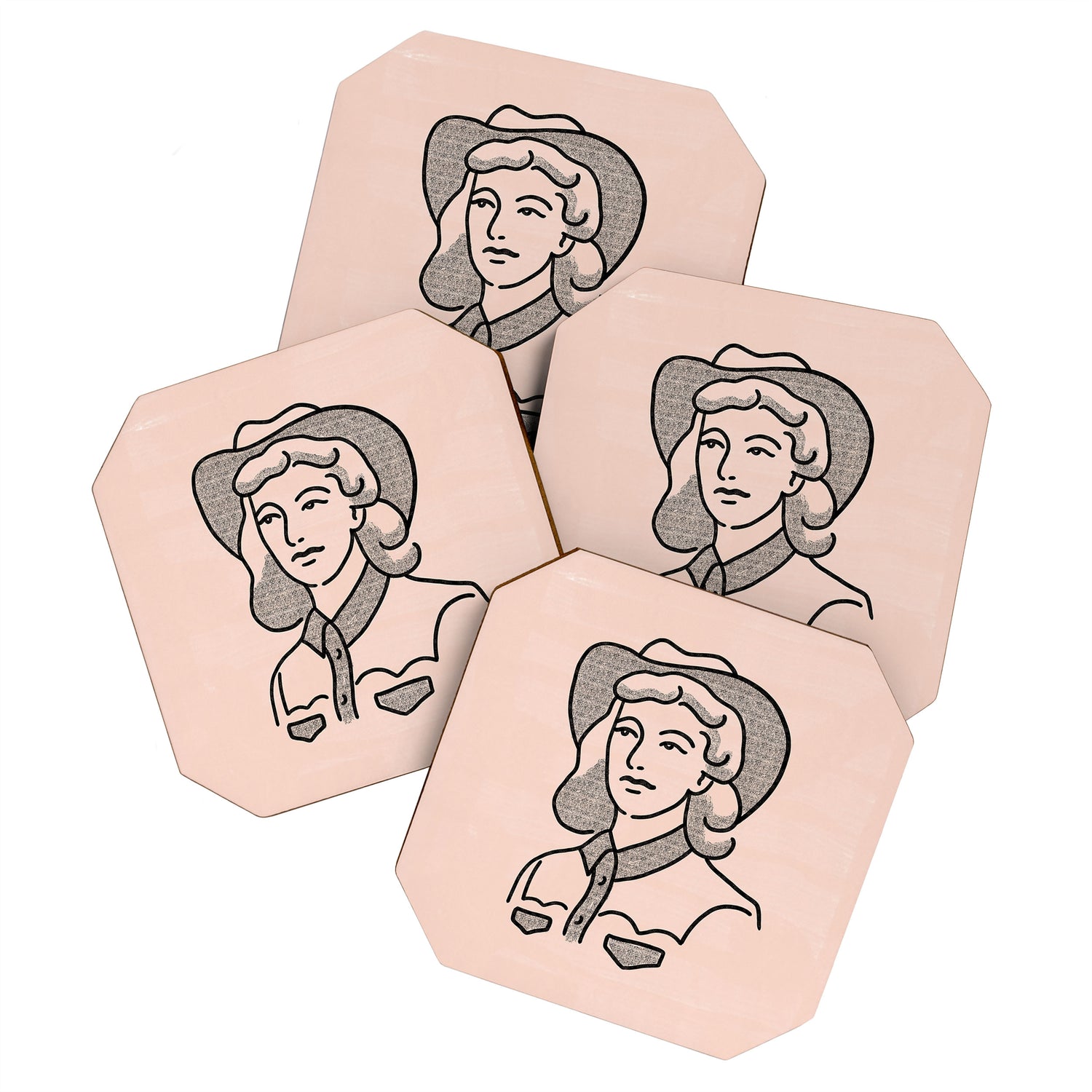 Cowgirl in Dusty Pink Coaster Gallery Image 1