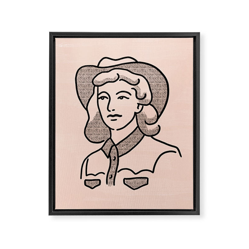 Cowgirl in Dusty Pink Framed Canvas Print Gallery Image 6