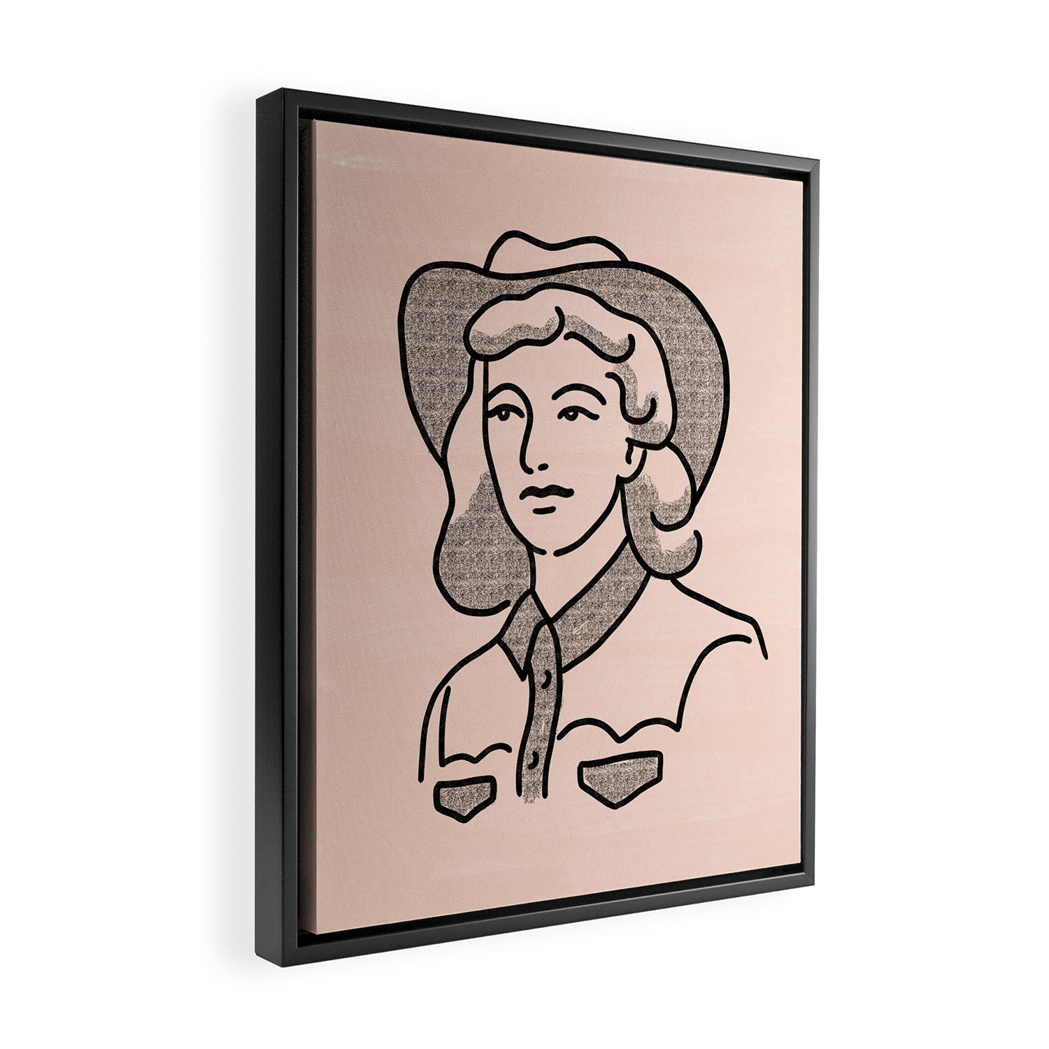 Cowgirl in Dusty Pink Framed Canvas Print Gallery Image 2