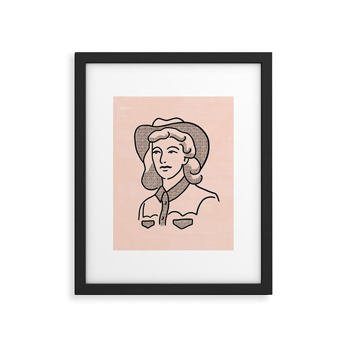 Cowgirl in Dusty Pink Framed Art Print Gallery Image 1