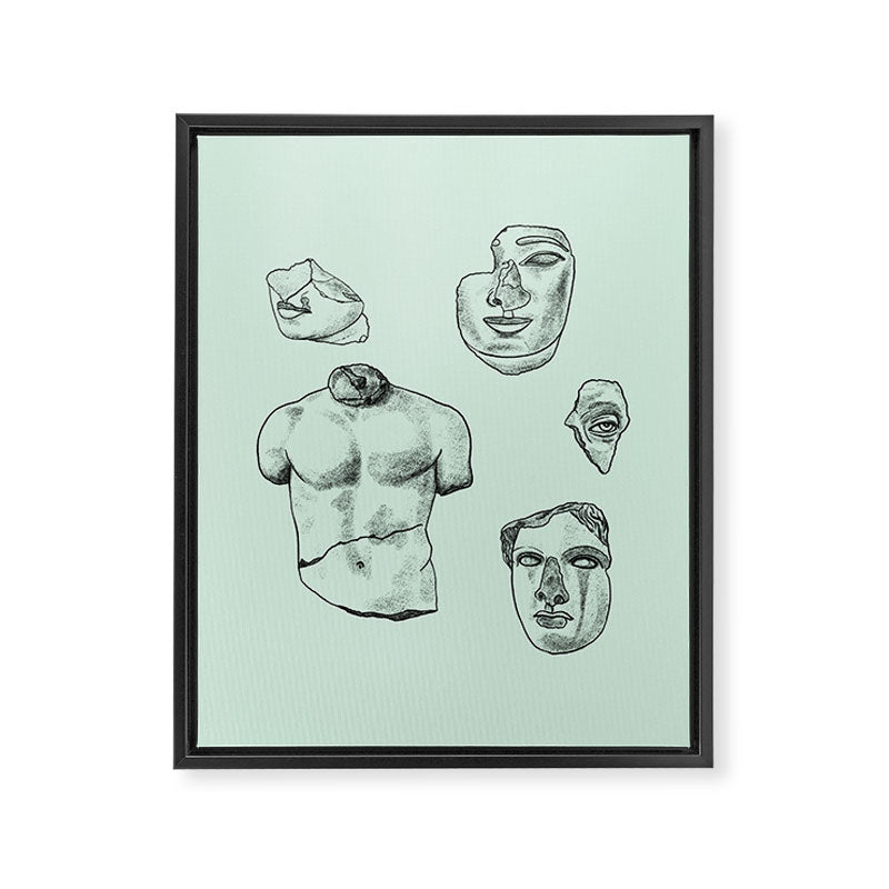 Fragments in Mint Framed Canvas Print Gallery Image 6