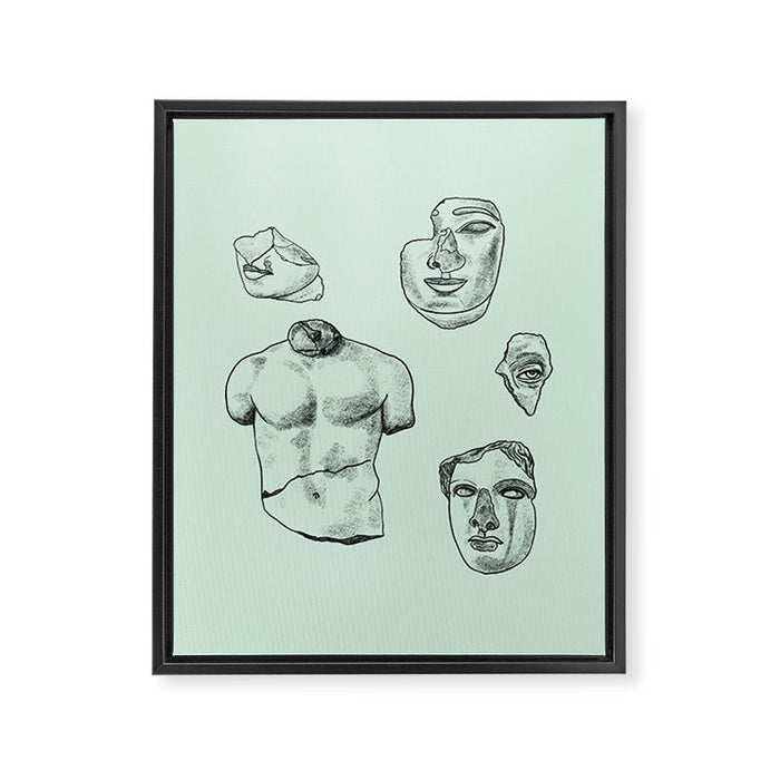 Fragments in Mint Framed Canvas Print Gallery Image 1