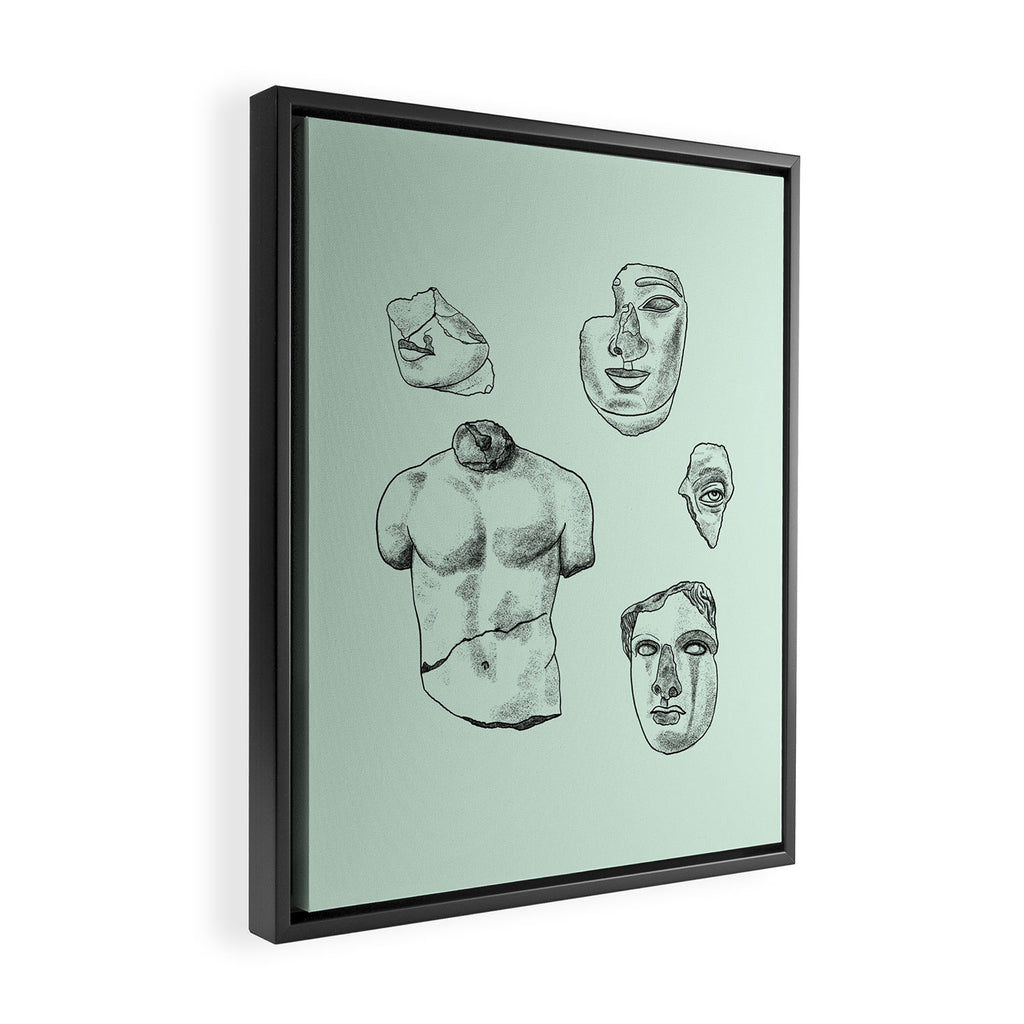 Fragments in Mint Framed Canvas Print Gallery Image 2