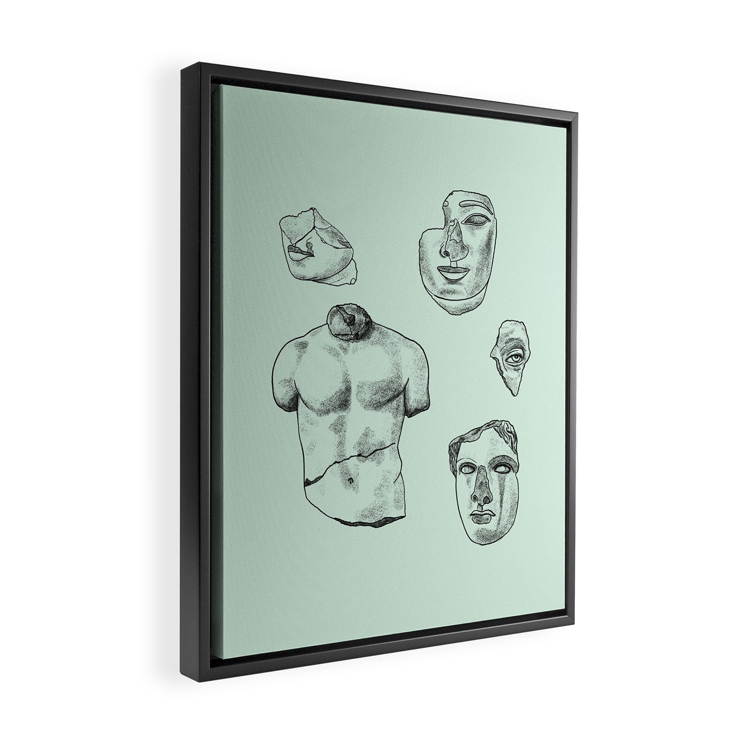 Fragments in Mint Framed Canvas Print Gallery Image 2