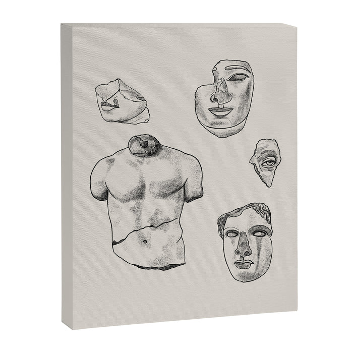 Fragments in Taupe Canvas Print Gallery Image 1