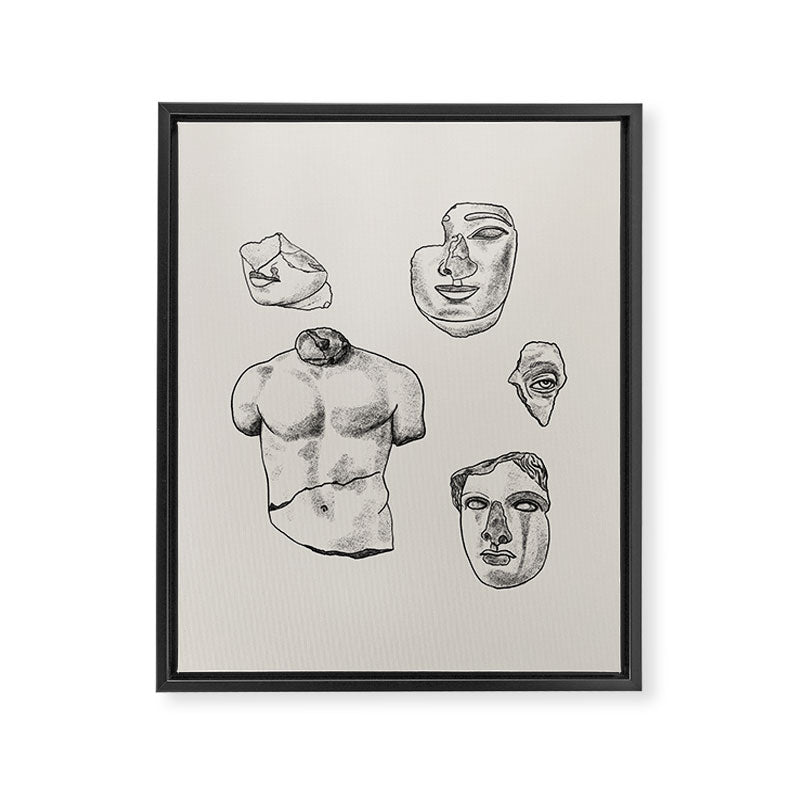 Fragments in Taupe Framed Canvas Print Gallery Image 6