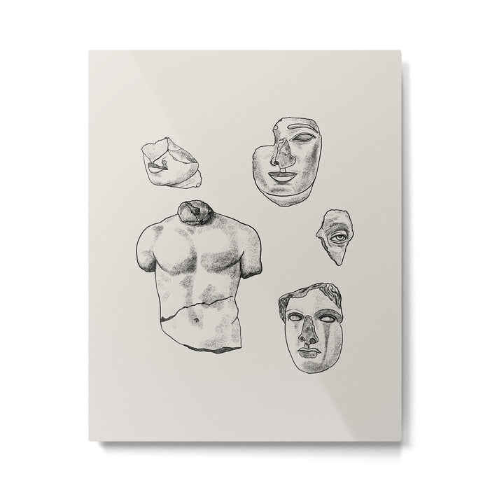 Fragments in Taupe Metal Print Gallery Image 1