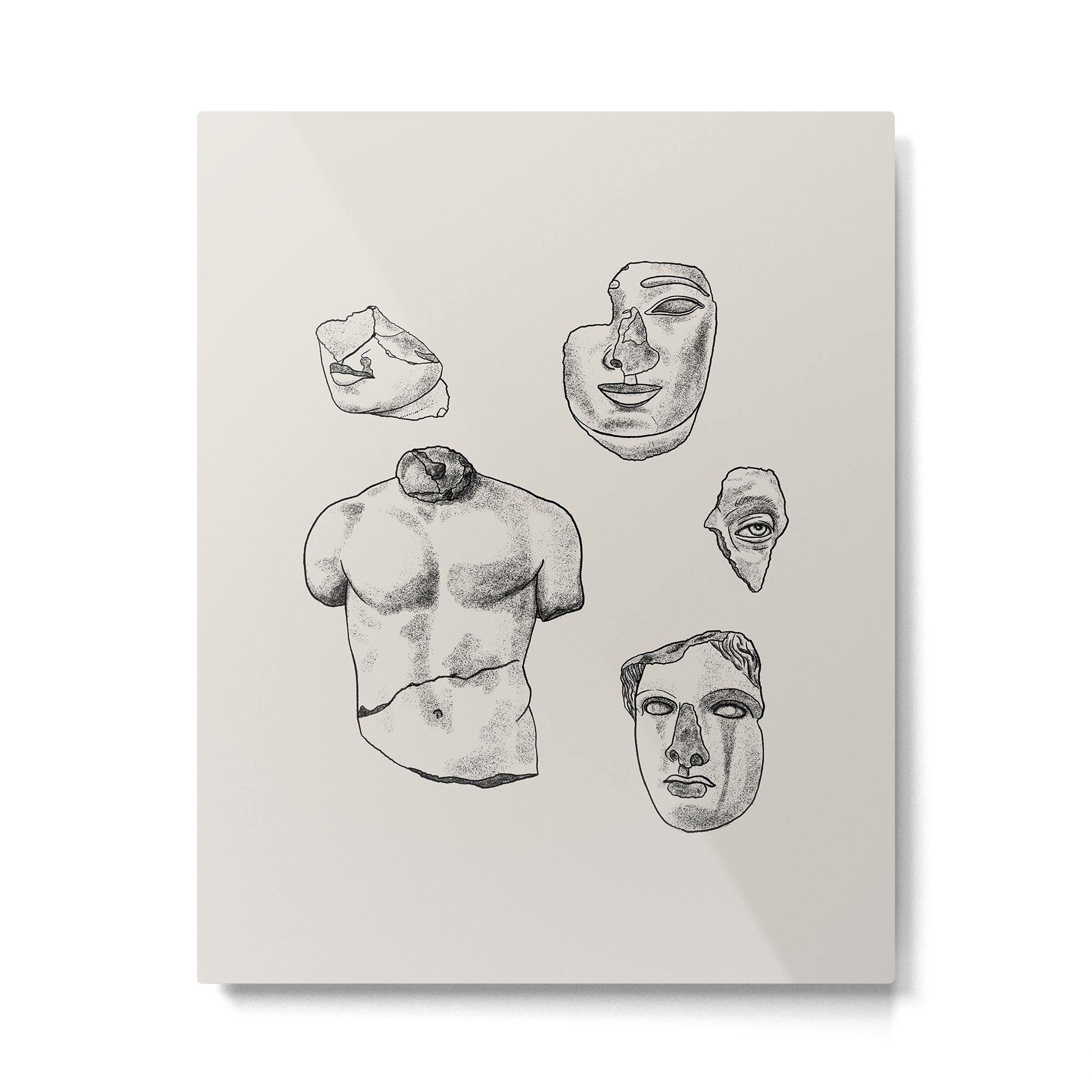 Fragments in Taupe Metal Print Gallery Image 4
