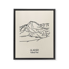 Glacier National Park Black on Cream Framed Canvas Print Gallery Image 6