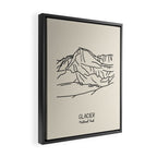 Glacier National Park Black on Cream Framed Canvas Print Gallery Image 2