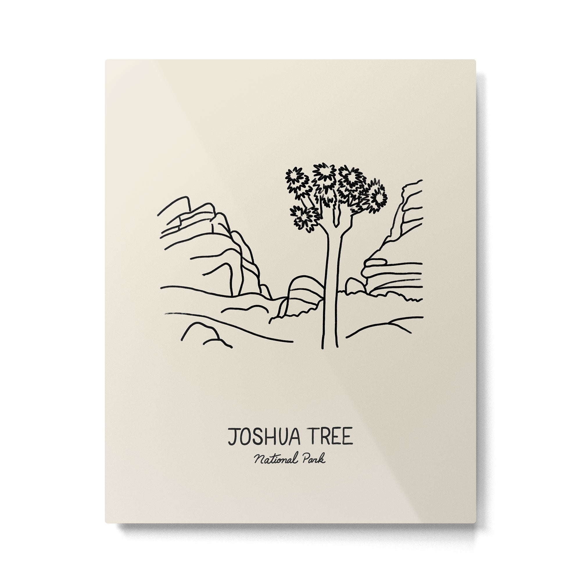 Joshua Tree National Park Black on Cream Metal Print Gallery Image 4