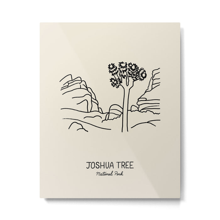Joshua Tree National Park Black on Cream Metal Print Gallery Image 1