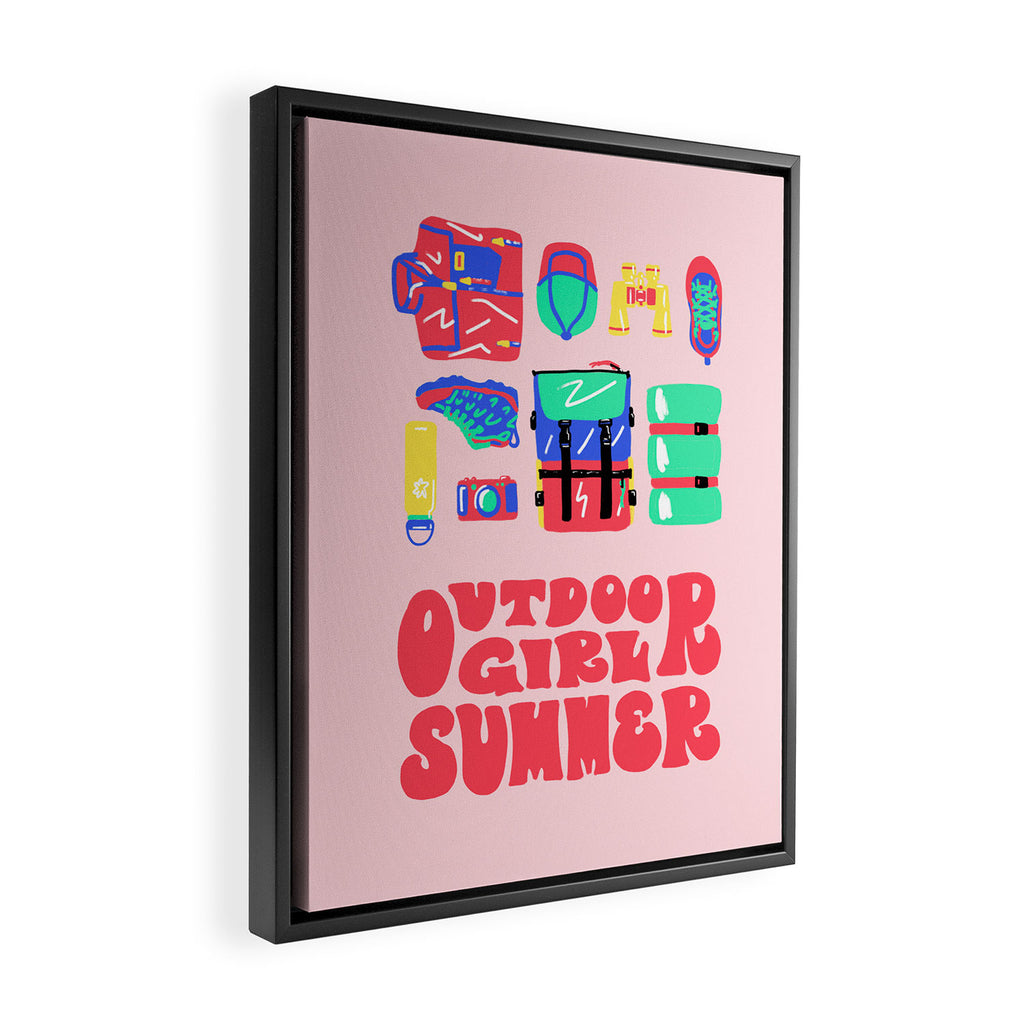 Outdoor Girl Summer Framed Canvas Print Gallery Image 2