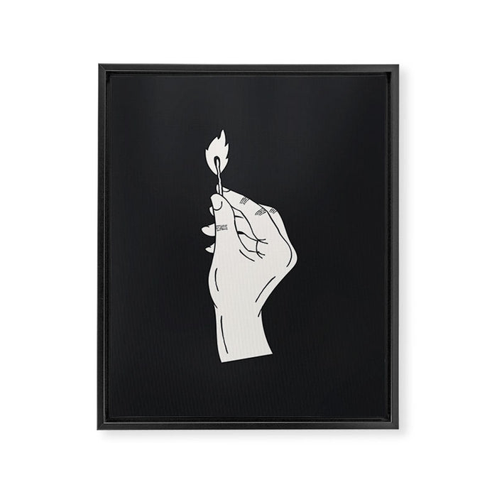 Strike a Light Dark Background Framed Canvas Print Gallery Image 1