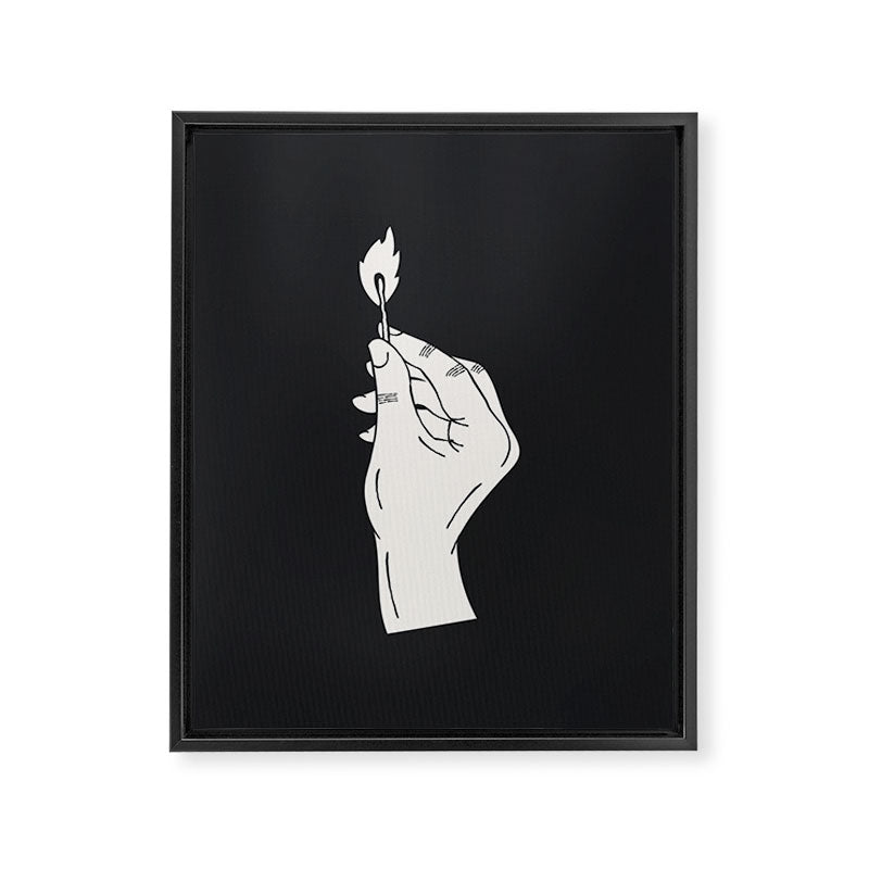 Strike a Light Dark Background Framed Canvas Print Gallery Image 6