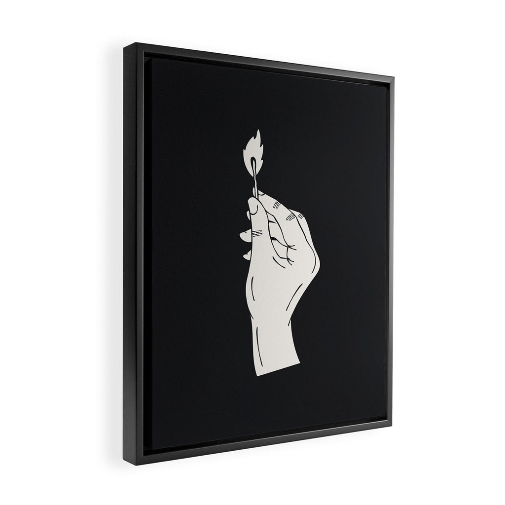 Strike a Light Dark Background Framed Canvas Print Gallery Image 2