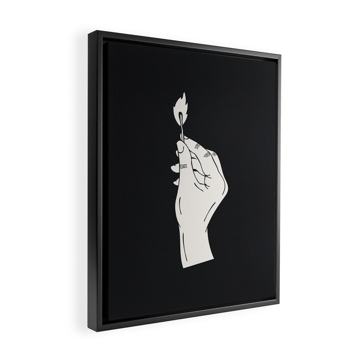 Strike a Light Dark Background Framed Canvas Print Gallery Image 2