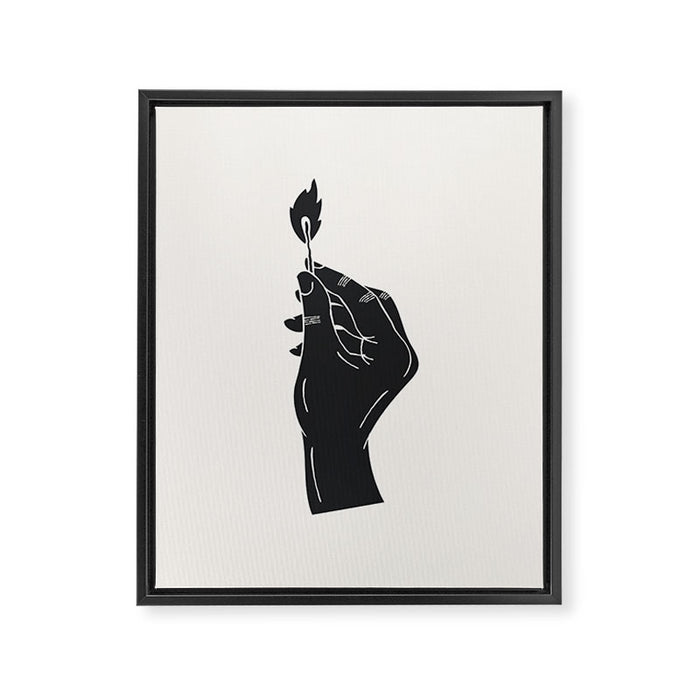 Strike a Light White Background Framed Canvas Print Gallery Image 1