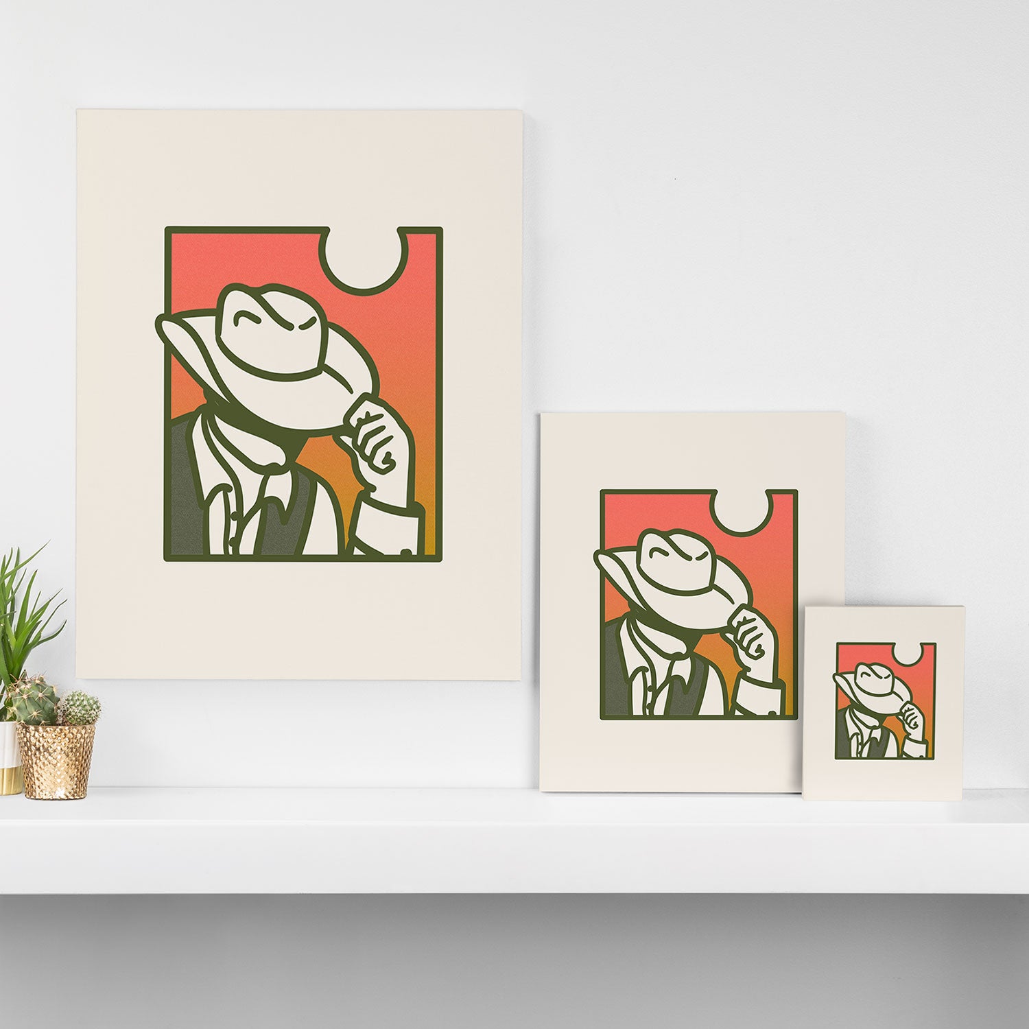 Sunset Cowboy Canvas Print Gallery Image 3
