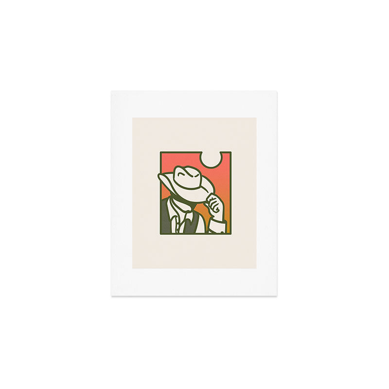 Sunset Cowboy Art Print Gallery Image 1
