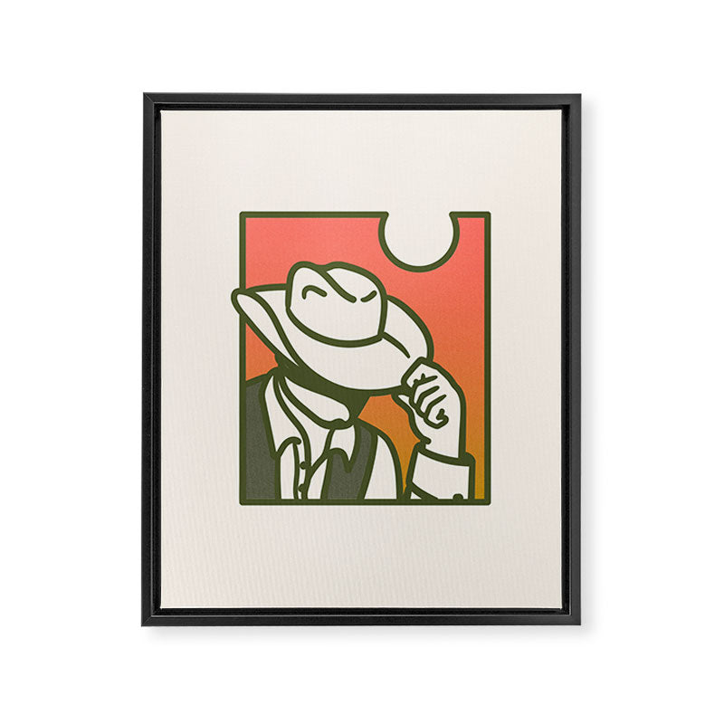 Sunset Cowboy Framed Canvas Print Gallery Image 6