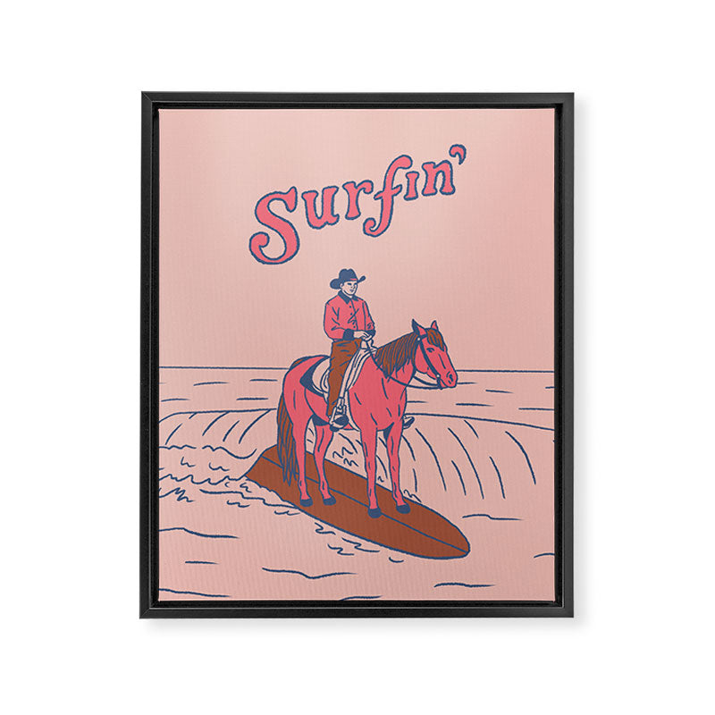 Surfin' Framed Canvas Print Gallery Image 6
